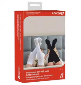 *Гольфы LAUMA Cotton Comfort компр. с мыском AD204 1 кл. компр. чорн. р.36-38