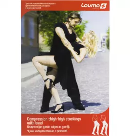 *Панчохи LAUMA компр. з резинк. з миском р.1K кл. комп.2 натур. мод. AG309