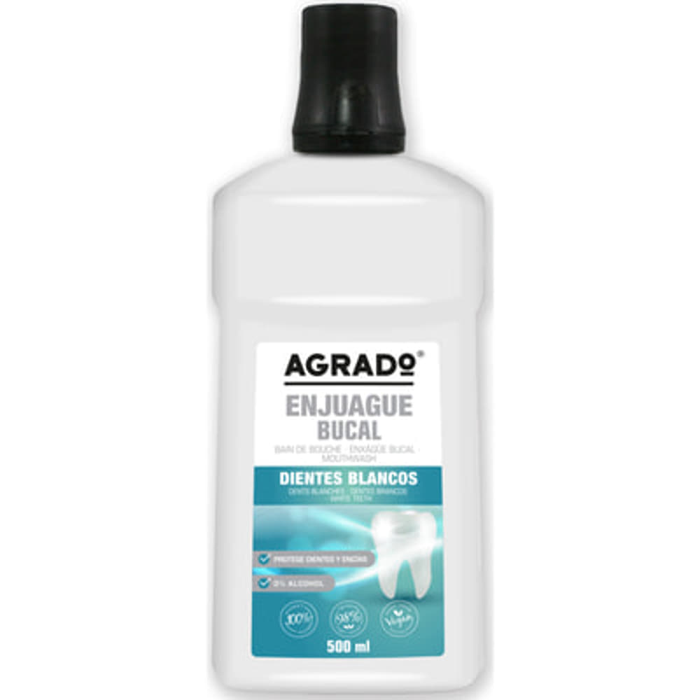 *Ополіскувач Agrado Mint Mouthwash для ротової порожнини Відбілювання 500 мл