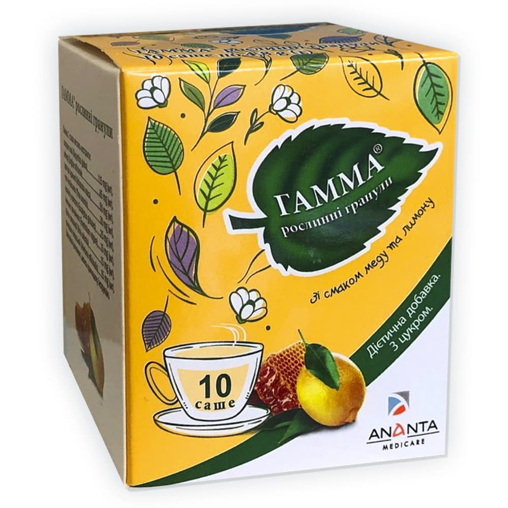 *Гамма рослинні гран. 4,8г мед та лимон саше №10