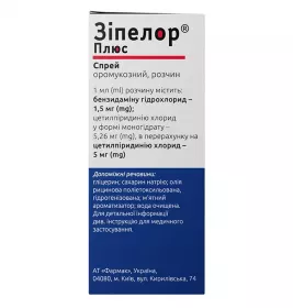 Зіпелор Плюс спрей оромукоз. р-н 1,5+5 мг/мл флак. 30мл