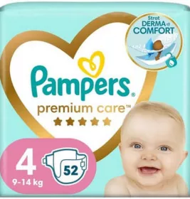 *Підгузки Pampers Premium Care р. 4, 9-14 кг №52