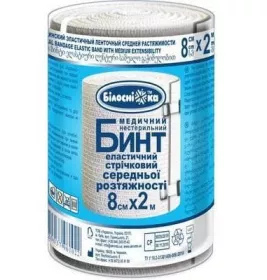 *Бинт Білосніжка еласт. стрічк. серед. розт. 8см х 2м