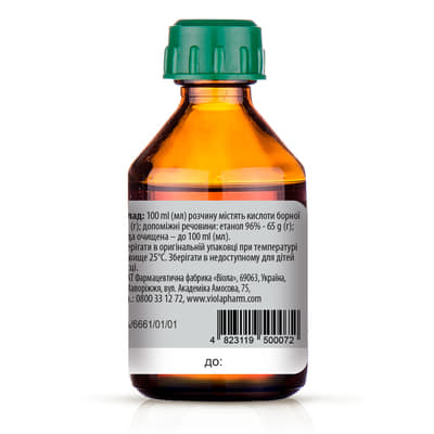 *Борня кислота р-р спирт. 3% флак. 20мл ТМ АйВи