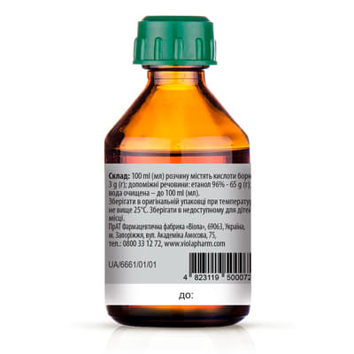 *Борня кислота р-р спирт. 3% флак. 20мл ТМ АйВи