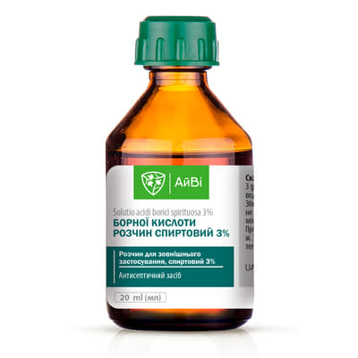 *Борна кислота р-н спирт. 3%  флак. 20мл ТМ АйВі