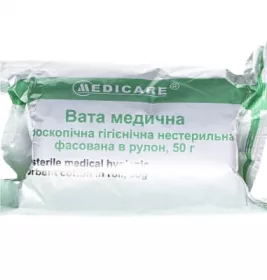 *Вата Medicare гігроскоп. нестерил. рулон 50г