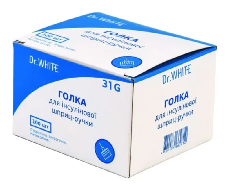 *Голка Dr.White д/інсул. шприц-ручки 0,25 х 5 мм 31G