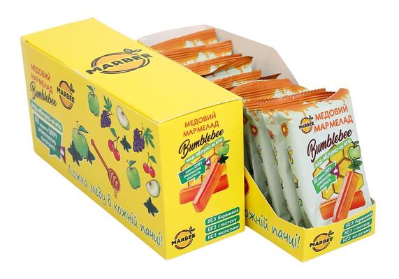 Мармелад Marbee медовый Bumblebee мед яблоко-мята 50г