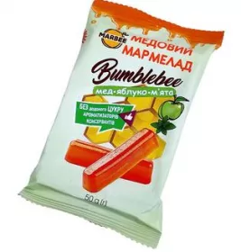 Мармелад Marbee медовий Bumblebee мед яблуко-м'ята 50г