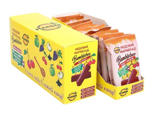 Мармелад Marbee медовый Bumblebee мед вишня 50г