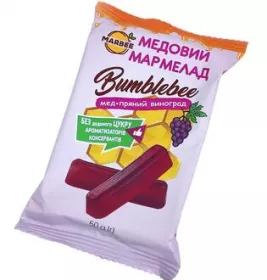 Мармелад Marbee медовый Bumblebee мед пряности-виноград 50г