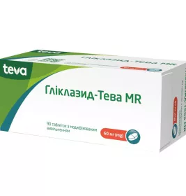 Гліклазид-Тева MR табл. з модиф. вивіл. 60 мг №90