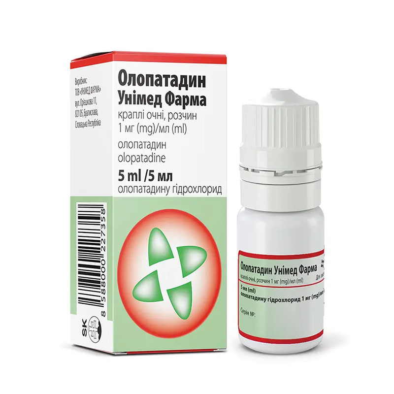 *Олопатадин Унимед Фарма капли глазн. р-р 1 мг/мл 5 мл фл. №1