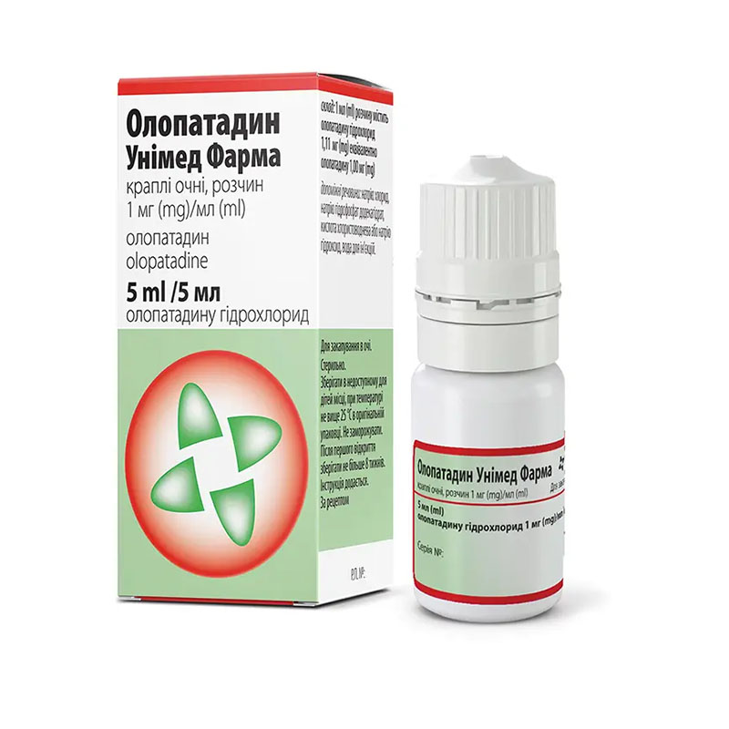 *Олопатадин Унімед Фарма краплі очні р-н 1 мг/мл 5 мл фл. №1