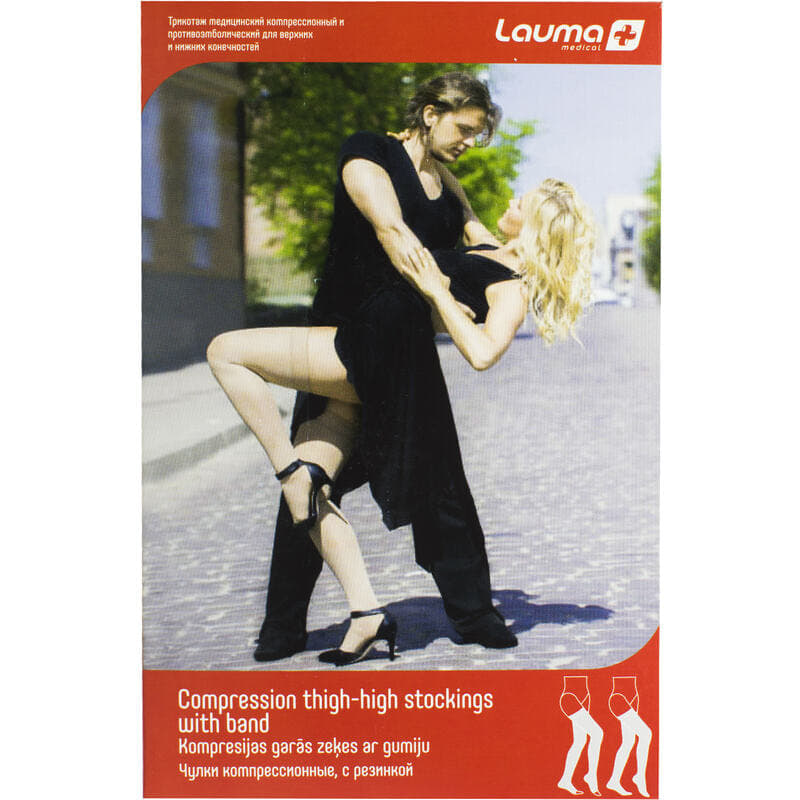 *Панчохи LAUMA компр. з резинк. з миском р.1K чорн. 2 кл. компр. мод. AG 309