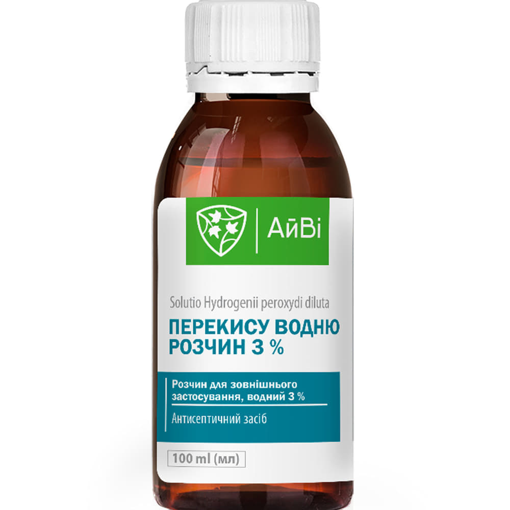*Перекис водню р-н 3% полим. флак. 100мл Віола ТМ АйВі