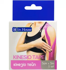 *Кинезио тейп H Dr.House 5 см х 5 м розов.