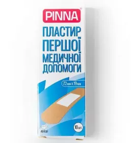 *Пластир Pinna першої мед. допомоги 72 мм х 19 мм №10
