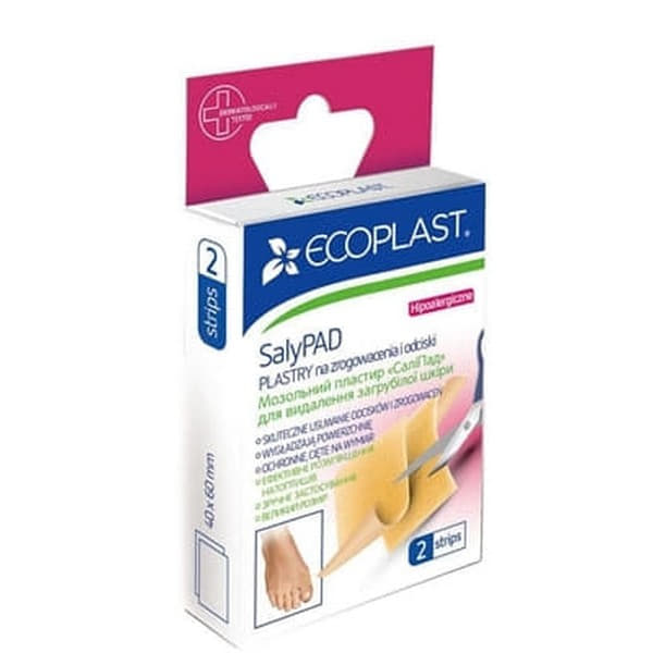 *Пластир ECOPLAST СаліПад мозол. д/видал. загруб. шкіри 40*60мм №2