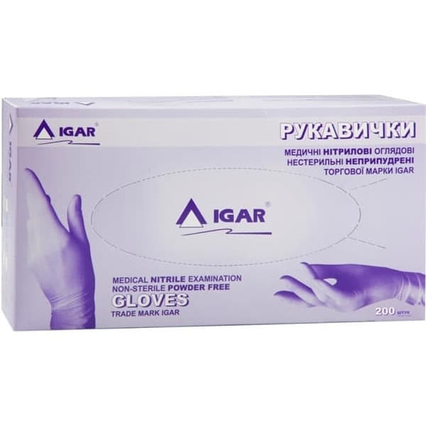 *Рукавички Igar огляд. нітрил. нестерил. б/пудр. р. L (8-9)