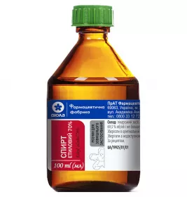 *Спирт етиловий 70% р-н д/зов. заст. скл.флак. 100мл Віола