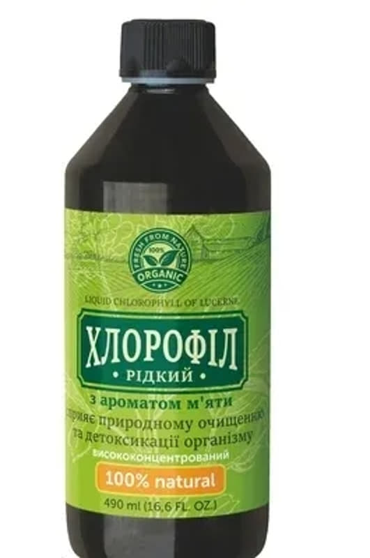 *Хлорофіл рідкий м'ята р-н д/перор. заст. фл. 490 мл