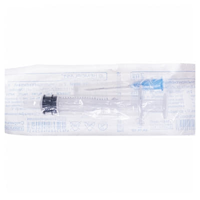 *Шприц 3-х комп. с 2-мя иглами 23G (0,6х25мм) 2мл №1 Гемопласт