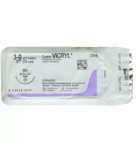 *Вікрил 3/0 голка 1/2 R26, що розсмокт., фіолет. 75см