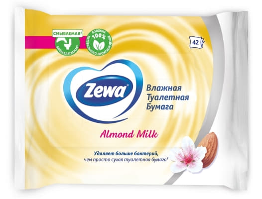 *Туалетная бумага влажная Zewa Миндальное молочко №42 *Туалетная бумага влажная Zewa Миндальное молочко №42