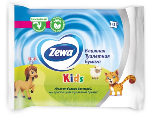 *Туалетний папір вологий Zewa Kids Moist №42