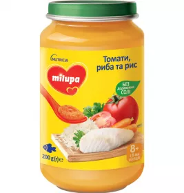 Пюре Milupa овочево-рибне Томати, риба та рис від 8 міс 200г