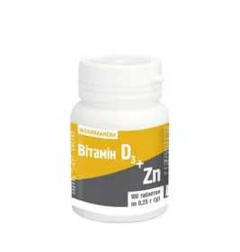 *Вітамін D3+цинк табл.250мг №100