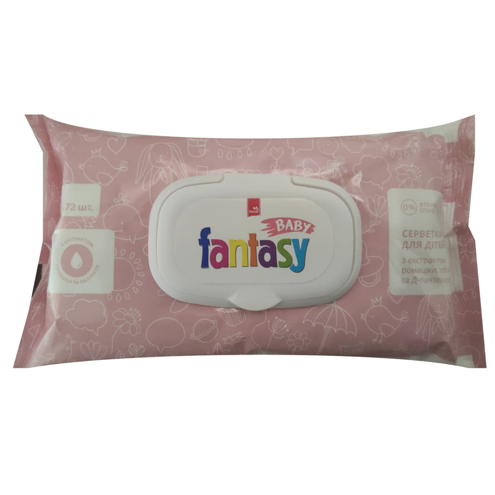 *Салфетки влажные Fantasy Baby для детей с экстр. ромашки, облепихи и Д-пантенолом №72 *Салфетки влажные Fantasy Baby для детей с экстр. ромашки, облепихи и Д-пантенолом №72