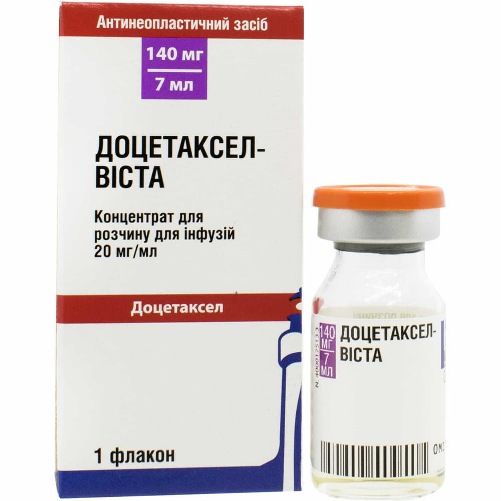 *ДУБЛЬ Доцетаксел-Виста концентрат д/р-ра д/инф. 20мг/мл (140мг) 7мл фл. №1 *ДУБЛЬ Доцетаксел-Виста концентрат д/р-ра д/инф. 20мг/мл (140мг) 7мл фл. №1