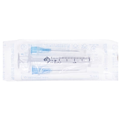 *Шприц 2 мл Гемопласт 2-комп. 2 иглы 23G (0,6 х 25 мм)
