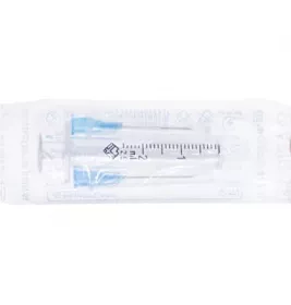 *Шприц 2 мл Гемопласт 2-комп. 2 голки 23G (0,6 х 25 мм)