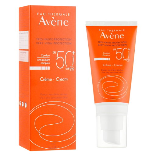 *Крем Avene сонцезахисний для сухої та чутливої шкіри SPF 50+ 50мл