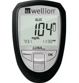 *Набор Wellion Luna trio для тестирования уровня глюкозы, холестерина и мочевой кислоты в крови чер