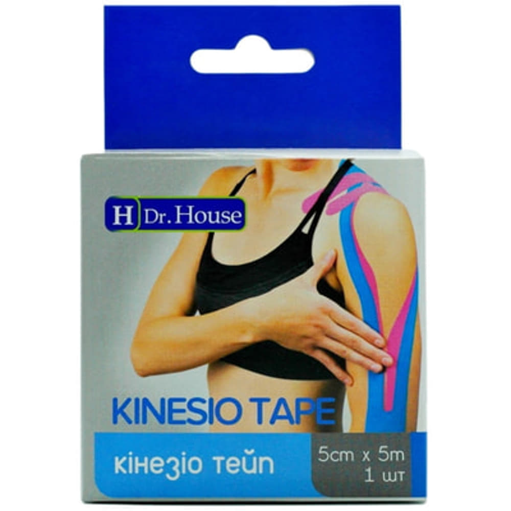 *Кинезио тейп H Dr.House 5 см х 5 м голуб. *Кинезио тейп H Dr.House 5 см х 5 м голуб.