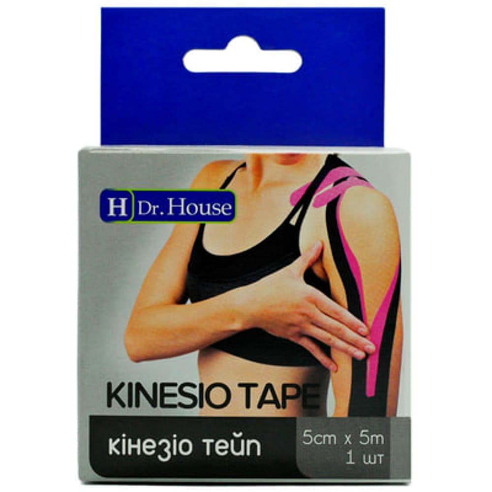 *Кінезіо тейп H Dr.House 5 см х 5 м чорн.