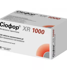 Сіофор XR 1000 табл. пролонг. дії 1000 мг №120