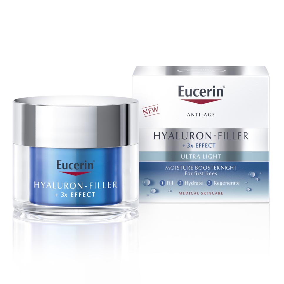 *Гель-бустер Eucerin 98381 Гіалурон-Філлер Нічний ультралегкий зволоження до 72 год 50мл