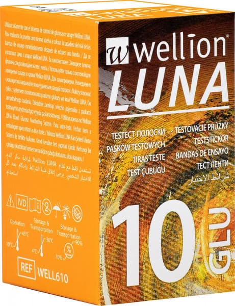 *Тест-полоски Wellion Luna для глюкометра №10 (Well610) *Тест-полоски Wellion Luna для глюкометра №10 (Well610)