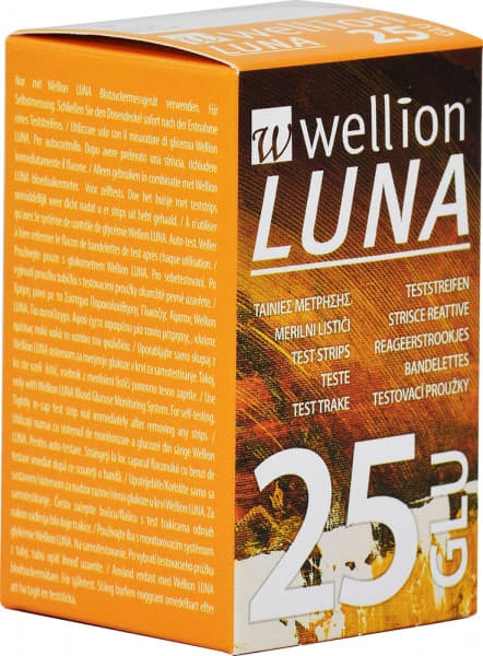 *Тест-полоски Wellion Luna для глюкометра №25 (Well612) *Тест-полоски Wellion Luna для глюкометра №25 (Well612)