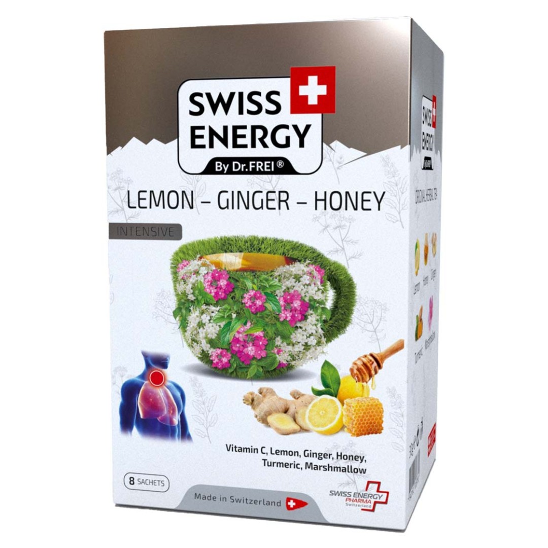 *Розчинний чай Swiss Energy Лимон-Імбир-Мед №8