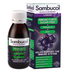 *Самбукол Імуно форте Сироп без цукру з віт. С і Цинком для дорослих 120 мл