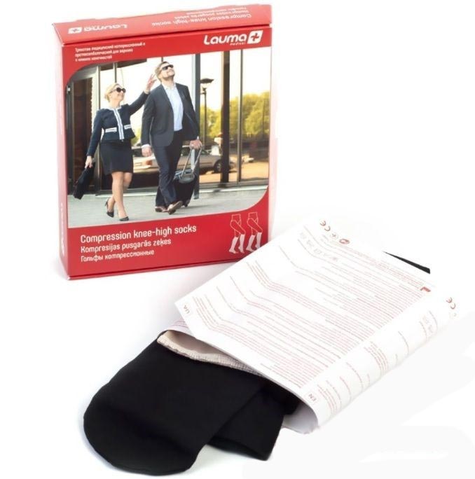 *Гольфы LAUMA компр. с мыском AD207 2 кл. компр. черн. р.2D