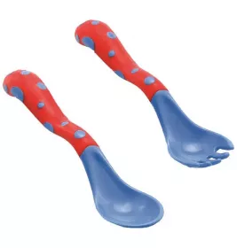 *Набір ложка та вилка нековзке покриття Nuby 5256