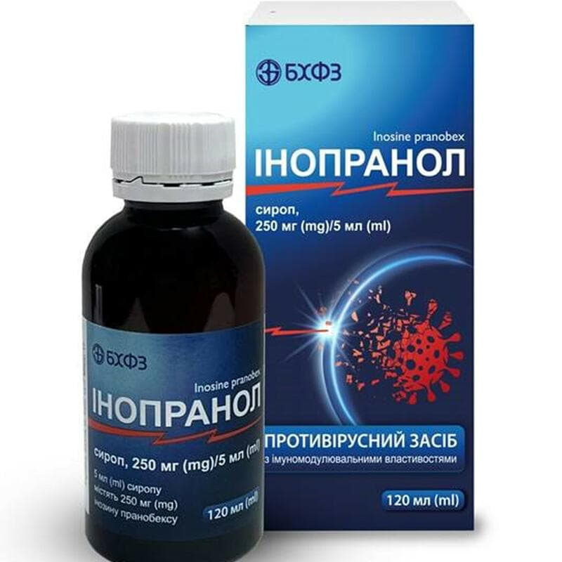 *Інопранол сироп 250мг/5мл фл. з доз. 120мл